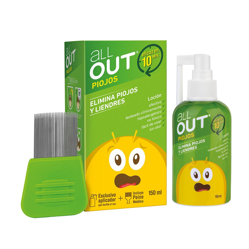 All Out loción antipiojos 150ml + peine metálico